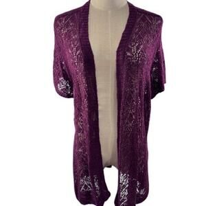 NWT!! Maurices Burgundy Short Sleeve Open Knit Sweater,Hippie,Gypsy,Boho,Beach